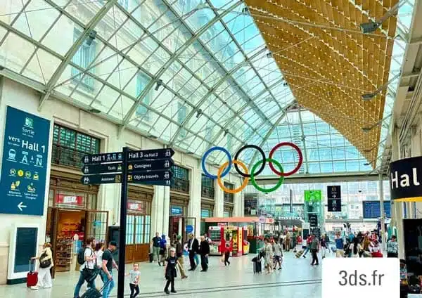 anneaux olympiques gare du nord jo paris 2024