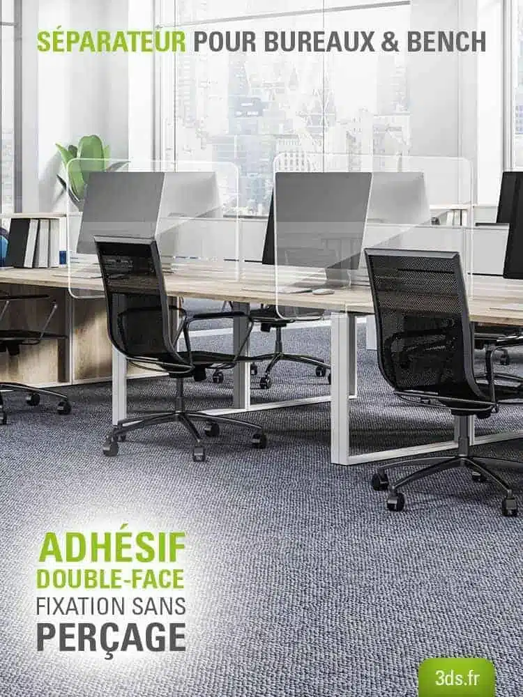 3ds groupe separateur de protection bureaux bench format 900x650mm fiche 4