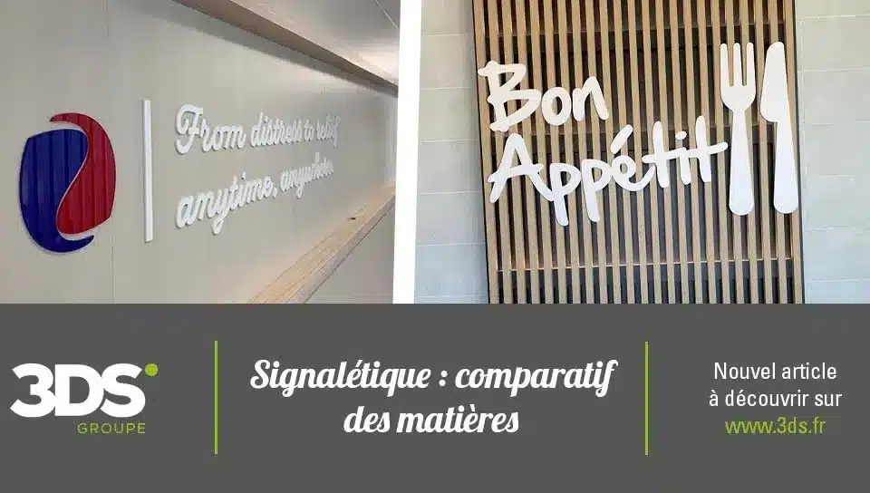 signalétique comparatif des matieres